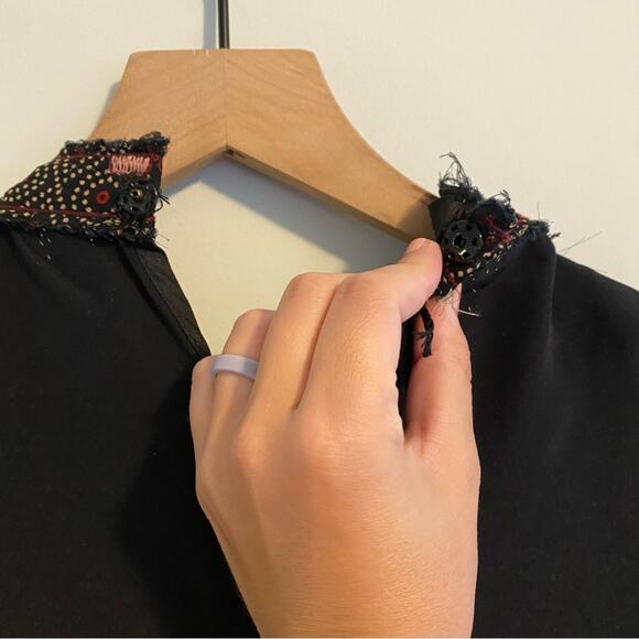 NWT Isabel Marant Black Silk Floral Embroidered Blouse 1 Small - Picture 6 of 16